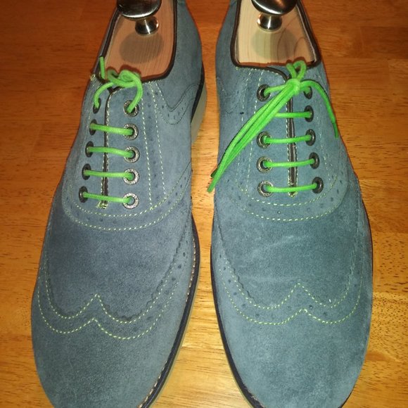 Lt. Blue Nubuck Johnston & Murphy Wingtips. Size: (8M) - Picture 5 of 7